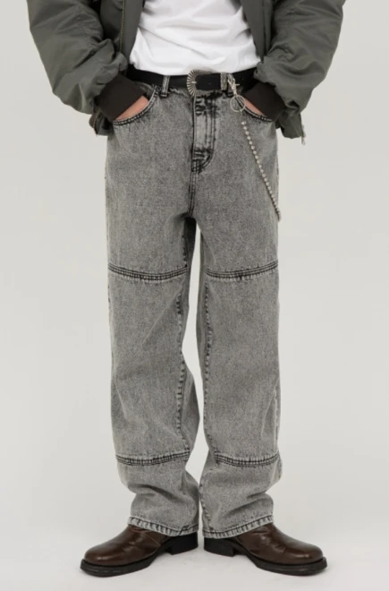 Vintage washed gray denim