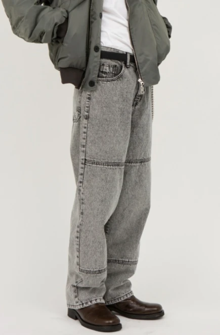 Vintage washed gray denim