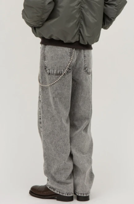 Vintage washed gray denim