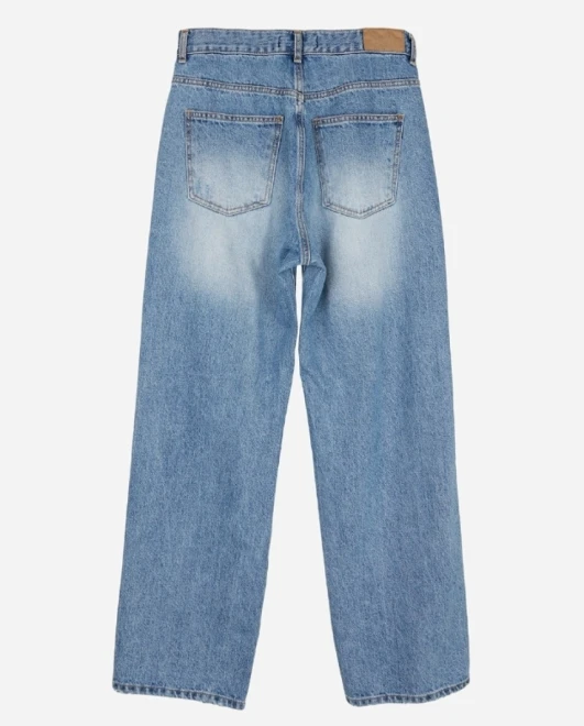 Nova washing destroyed loose denim pants