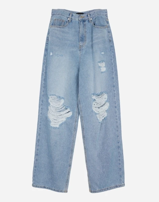 Liberty destroyed over wide denim pants