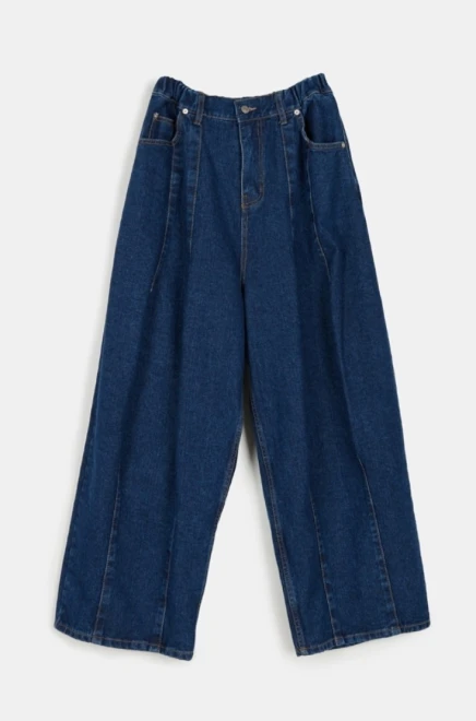 Needle work balloon denim pants