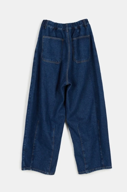 Needle work balloon denim pants