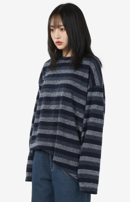 Multi stripe loose fit knitwear