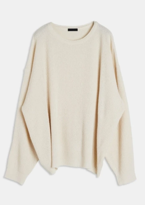 See-through bouckle round neck knitwear