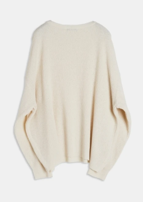 See-through bouckle round neck knitwear