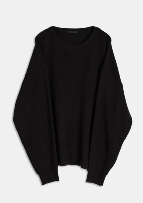 See-through bouckle round neck knitwear