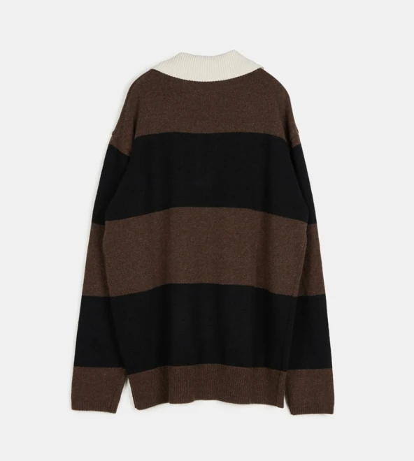 Bold stripe rugby knitwear