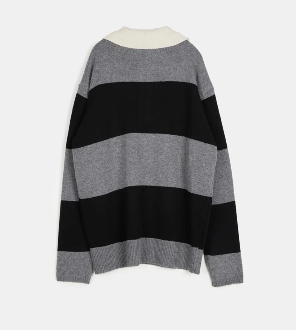 Bold stripe rugby knitwear