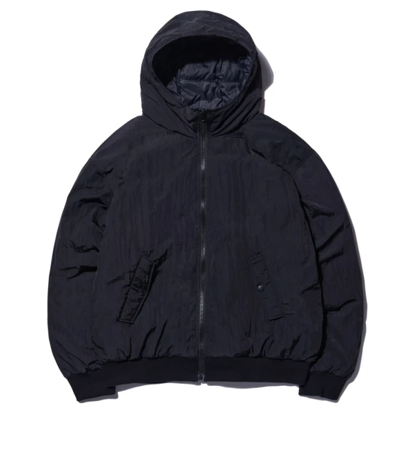 NYLON PADDED HOODED ZIP UP JACKET