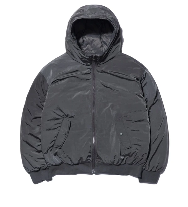 NYLON PADDED HOODED ZIP UP JACKET