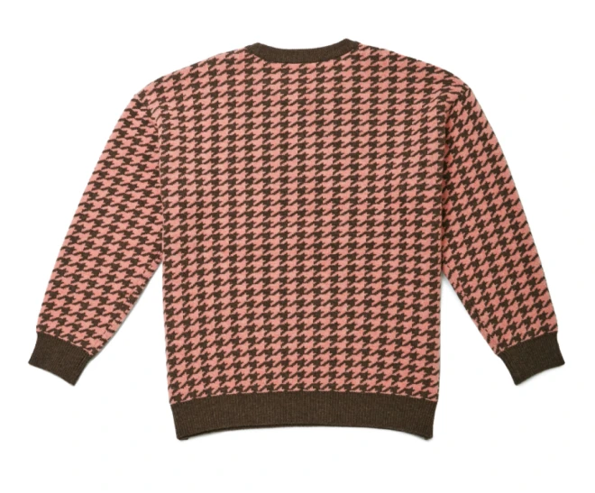 Houndstooth Knitted Wool Sweater